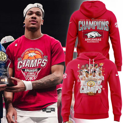 Arkansas Razorbacks 2026 SEC Men's Basketball Tournament Champions Hoodie