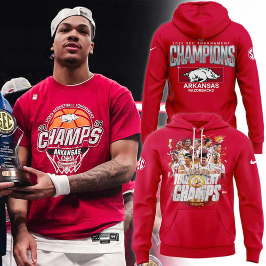 Arkansas Razorbacks 2026 SEC Men's Basketball Tournament Champions Hoodie