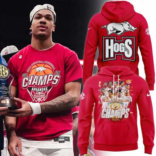 Arkansas Razorbacks 2026 SEC Men's Basketball Tournament Champions Hoodie