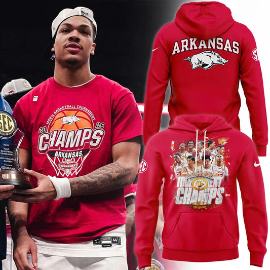 Arkansas Razorbacks 2026 SEC Men's Basketball Tournament Champions Hoodie