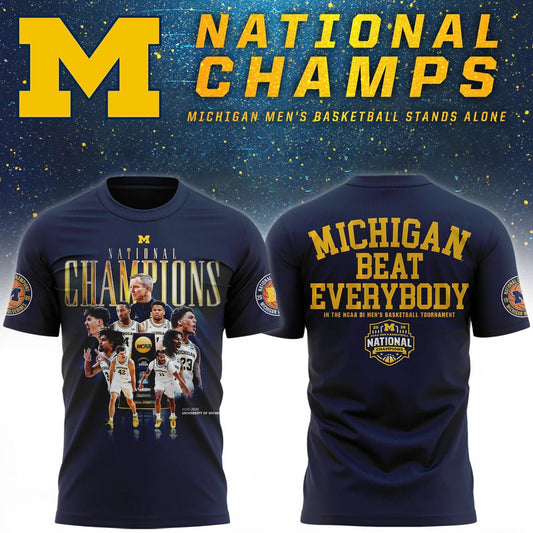 Michigan Wolverines Men's Basketball Campus Ink 2026 National Championship Team T-Shirt