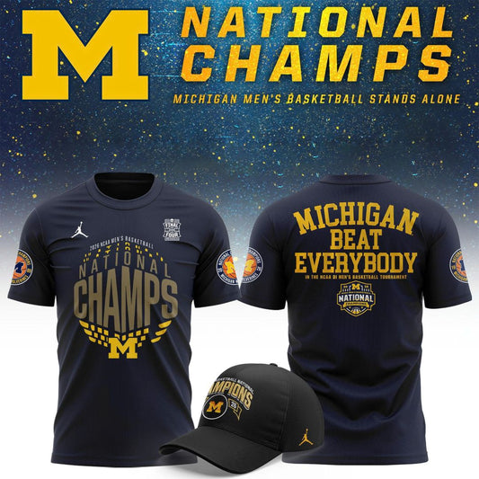 Michigan Wolverines Men's Basketball Campus Ink 2026 National Championship Team T-Shirt