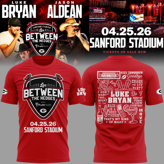 Limited Edition JA x LB “Live Between The Hedges” At Sanford Stadium Tshirt