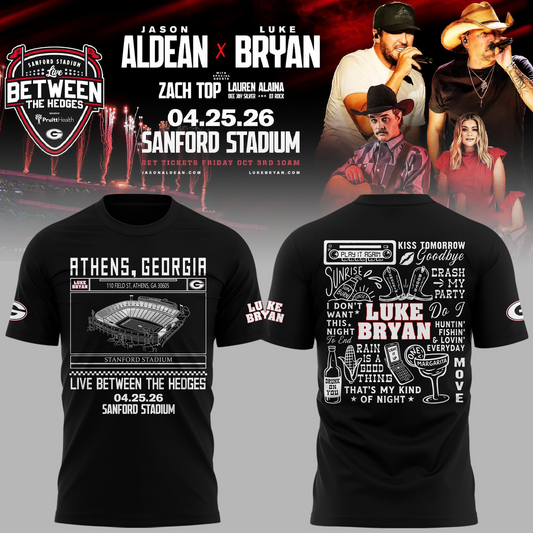 Limited Edition JA x LB “Live Between The Hedges” At Sanford Stadium Tshirt