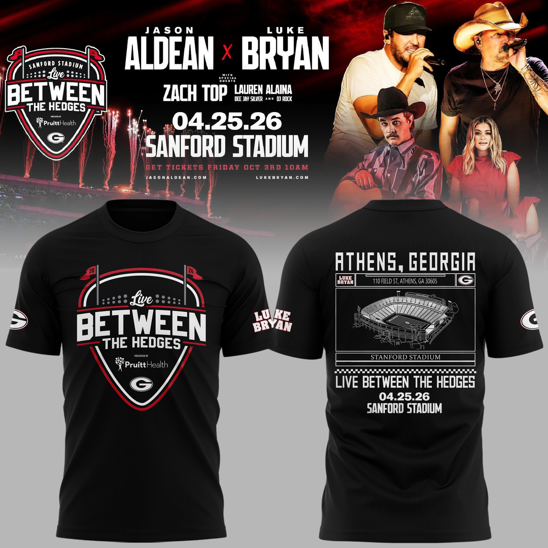 Limited Edition JA x LB “Live Between The Hedges” At Sanford Stadium Tshirt