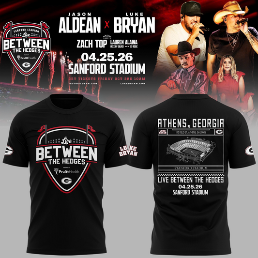 Limited Edition JA x LB “Live Between The Hedges” At Sanford Stadium Tshirt