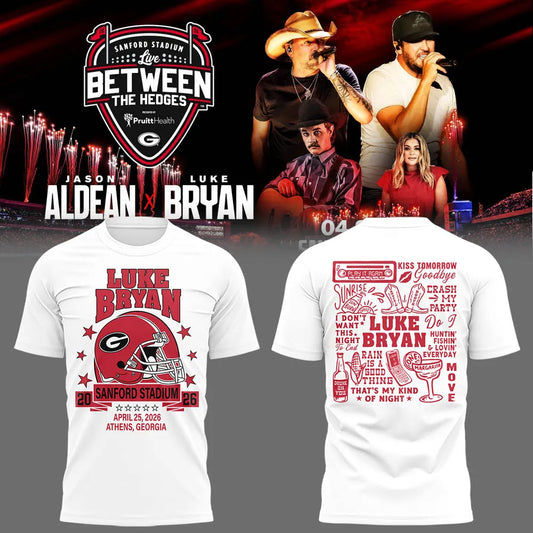 Limited Edition Jason Aldean and Luke Bryan Live Between The Hedges Black Tshirt