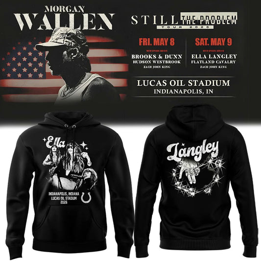 Indianapolis Colts x Morgan Wallen "Still The Problem Tour" 2026 BLue Hoodie