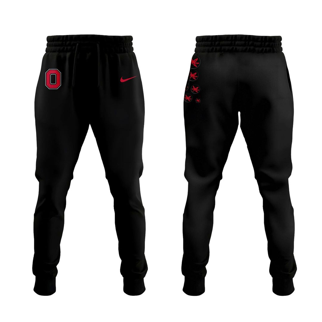 Ohio State Buckeyes Football Blackout Premium Hoodie Set