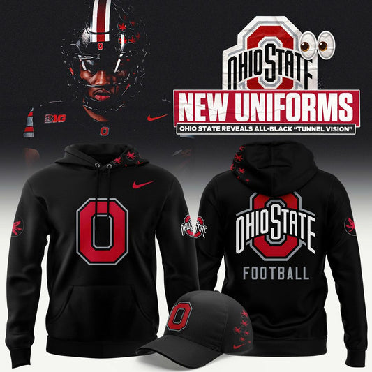 Ohio State Buckeyes Football Blackout Premium Hoodie Set