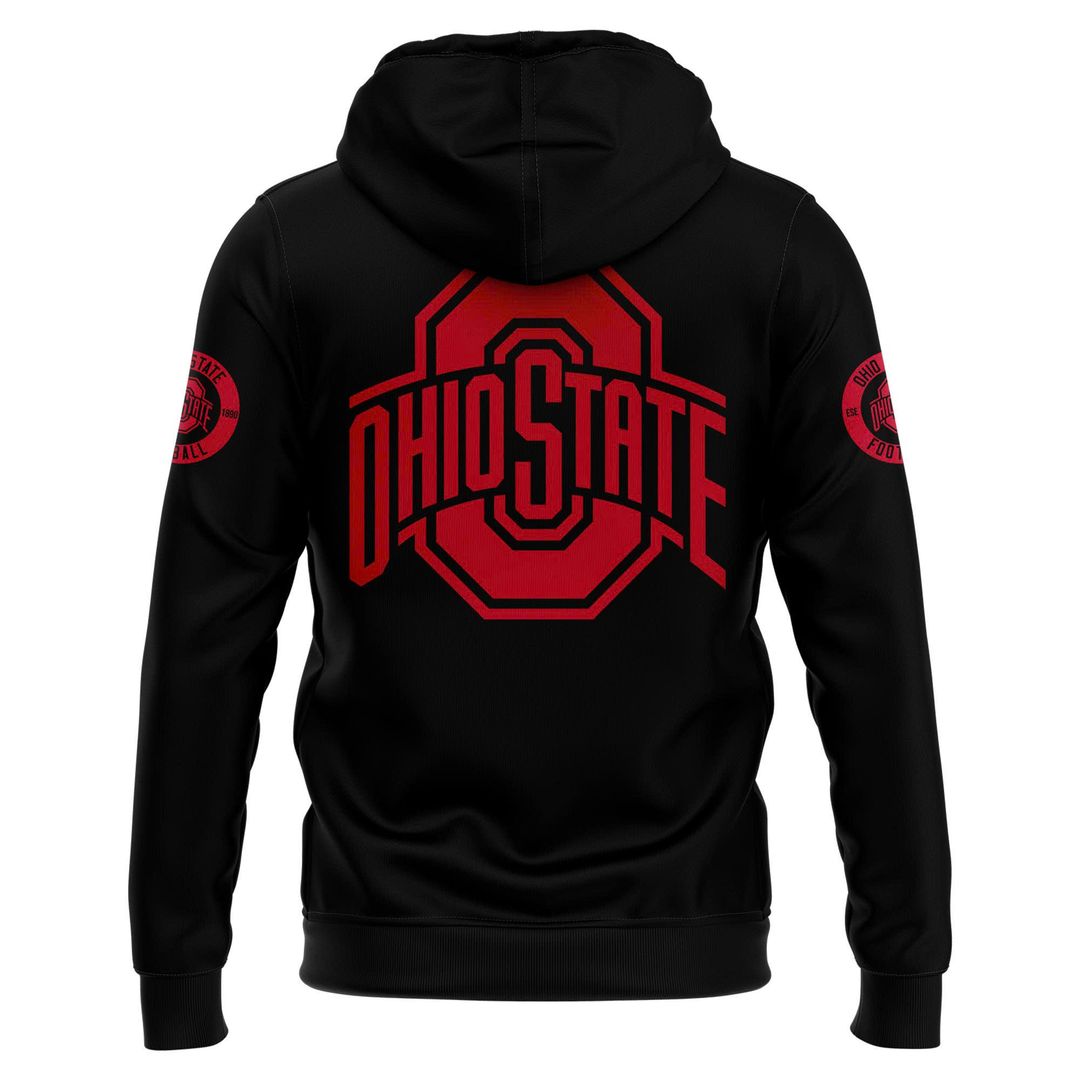 Ohio State Buckeyes Football Blackout Premium Hoodie Set