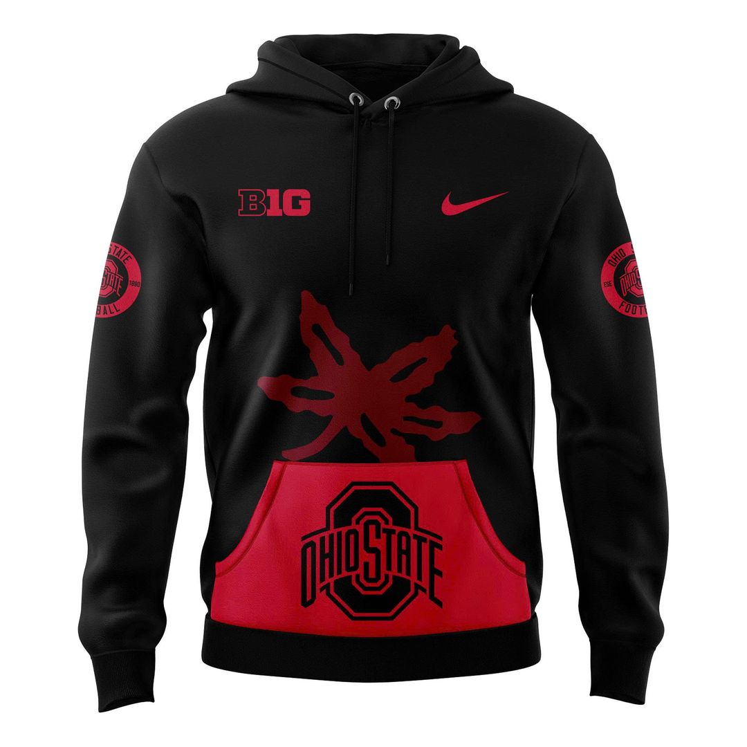Ohio State Buckeyes Football Blackout Premium Hoodie Set