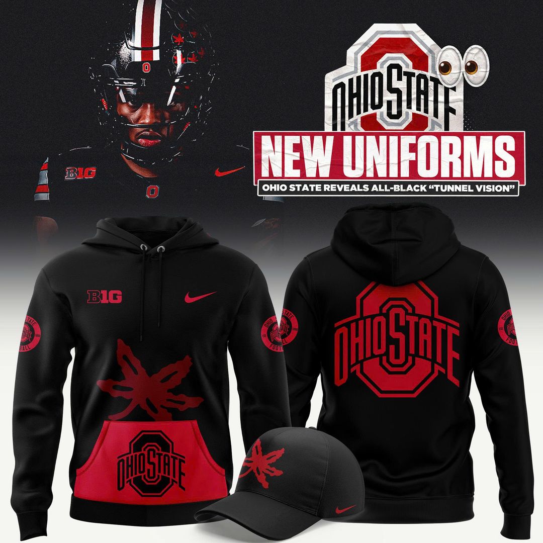Ohio State Buckeyes Football Blackout Premium Hoodie Set