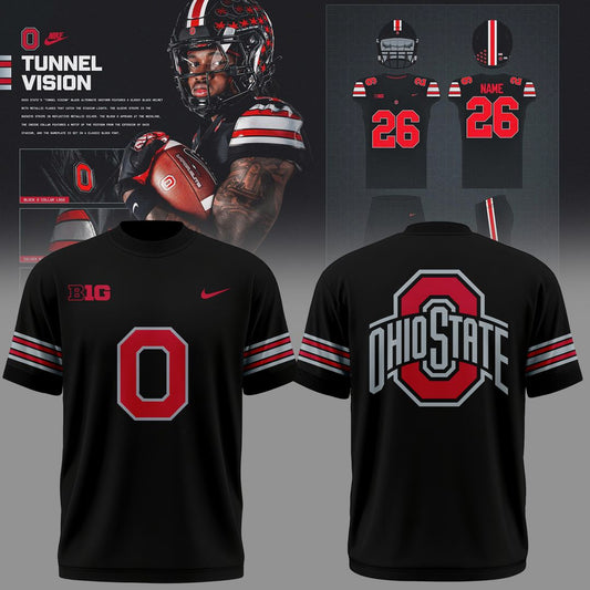 Ohio State Buckeyes Football Blackout Premium T-Shirt