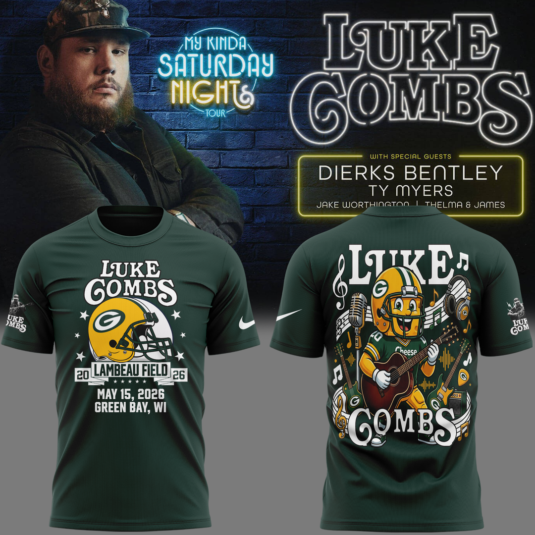 Luke Combs x Green Bay Packers - My Kinda Saturday Night Tour 2026 T-Shirt