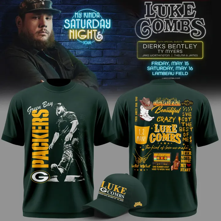 Luke Combs x Green Bay Packers - My Kinda Saturday Night Tour 2026 T-Shirt