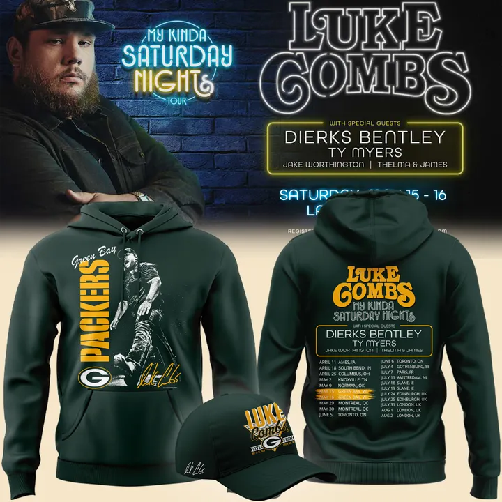 Green Bay Packers x Luke Combs x Country Music 2026 Hoodie