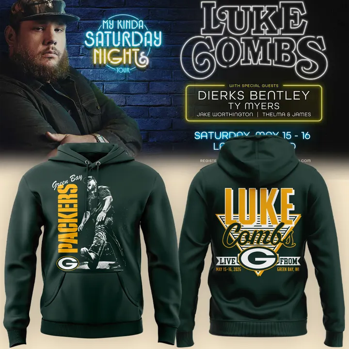 Green Bay Packers x Luke Combs x Country Music 2026 Hoodie