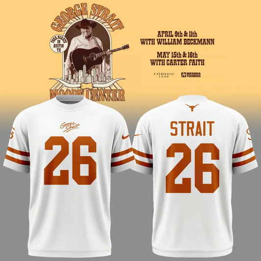 26 King George Strait x Texas Longhorns Football - The King of Country Music T-Shirt