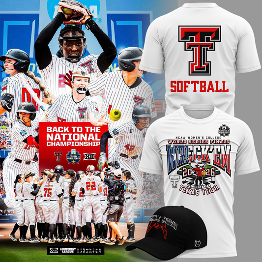 Texas Tech 2026 WCWS Championship "Wreck 'Em-Ready Stance" T-Shirt