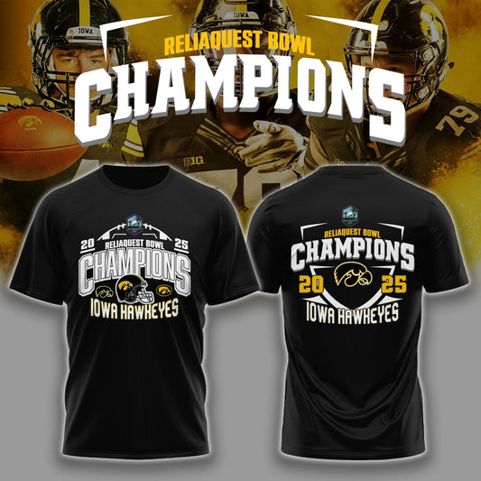 Iowa Football ReliaQuest Bowl CHAMPIONS 2025 Combo TShirt