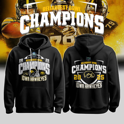 Iowa Football ReliaQuest Bowl CHAMPIONS 2025 Hoodie