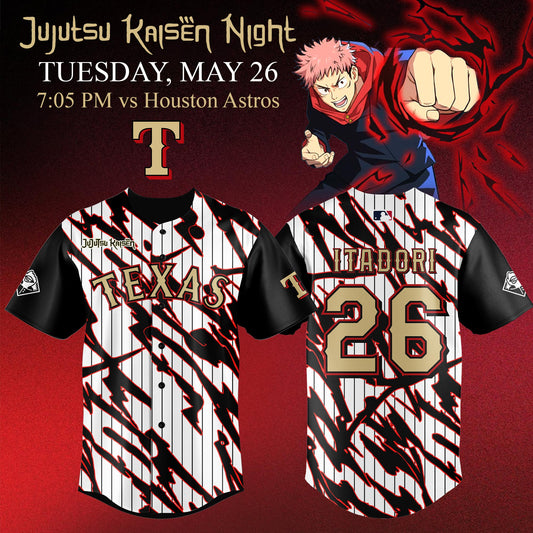 Texas Rangers x Jujutsu Kaisen ‘Yuji Itadori’ Night 2026 Jersey