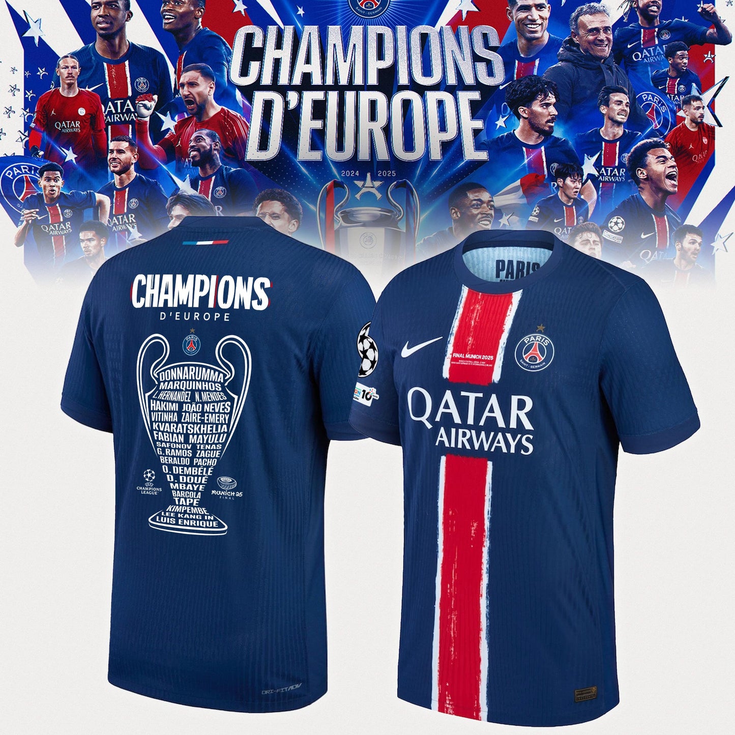 Paris Saint-Germain Champions of Europe 2025 Jersey