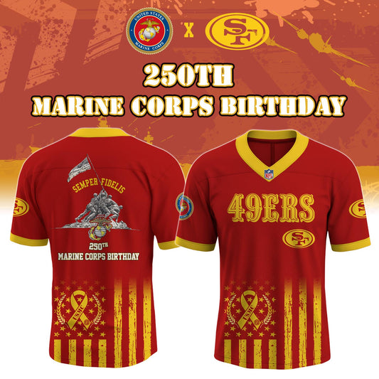 S F 49ers x 250th Birthday of the U.S. Marine Corps Jersey 2025 Limited Edition