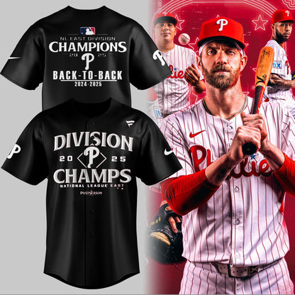 Philadelphia Phillies BACK-TO-BACK NL EAST CHAMPIONS Baseball Jersey