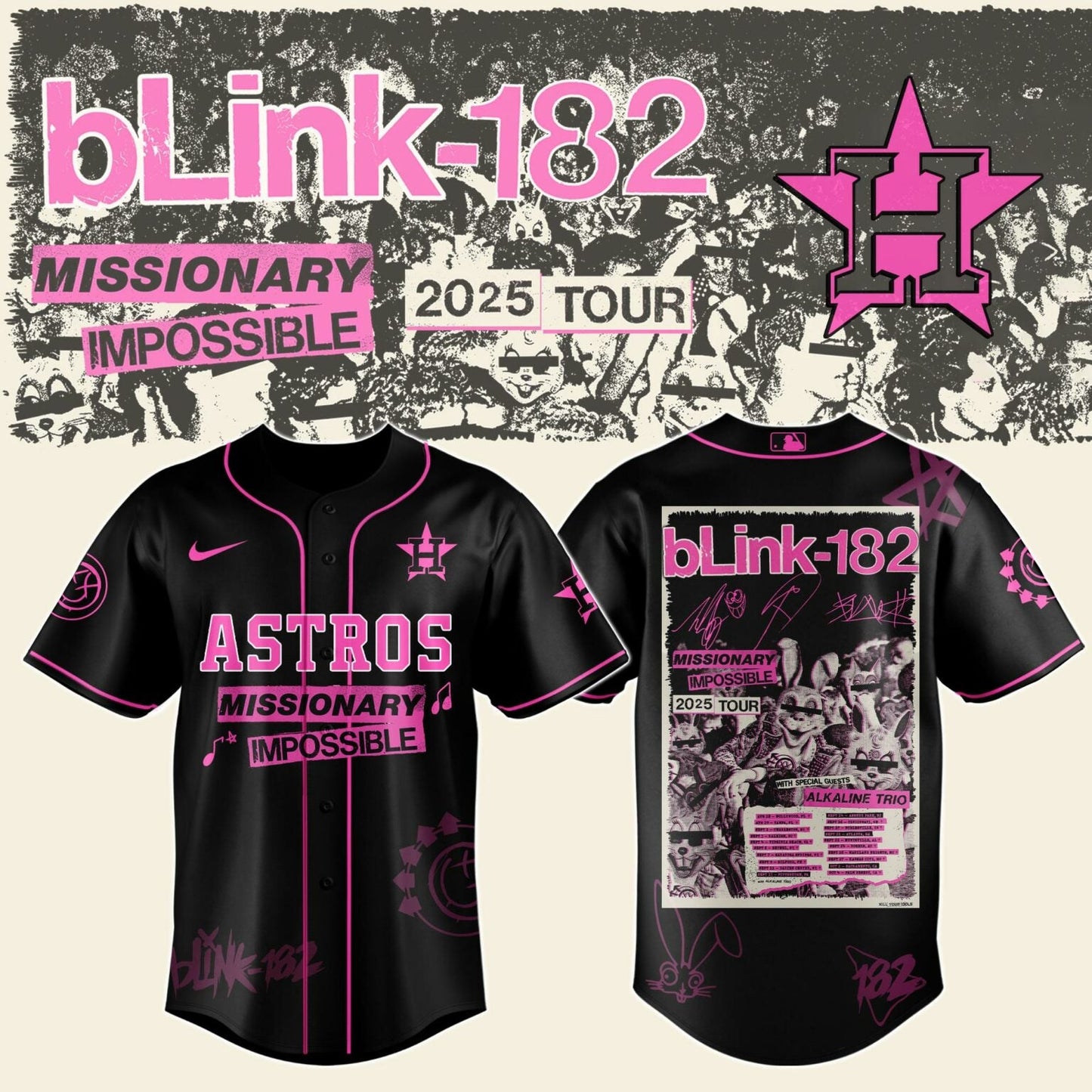 HOU x Blink-182 Missionary Impossible Tour 2025 Jersey