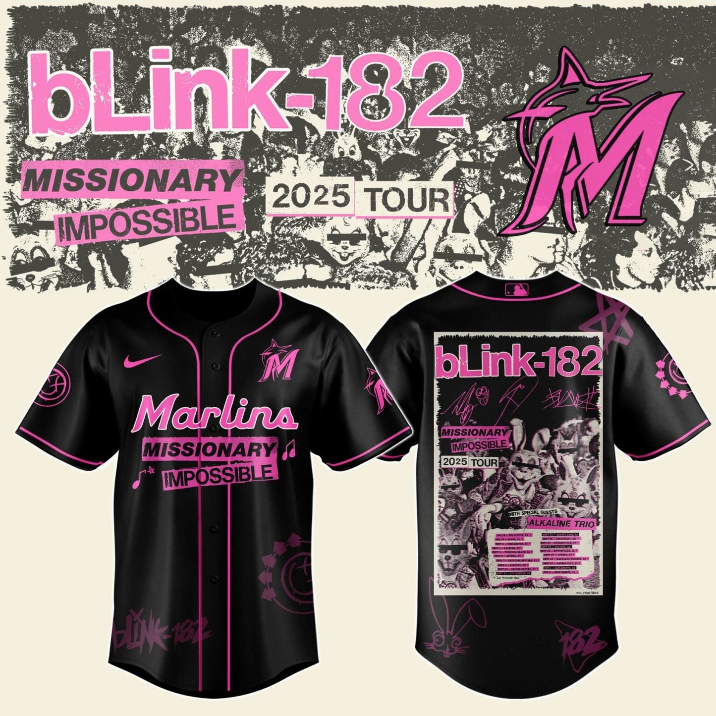 MIA x Blink-182 Missionary Impossible Tour 2025 Jersey