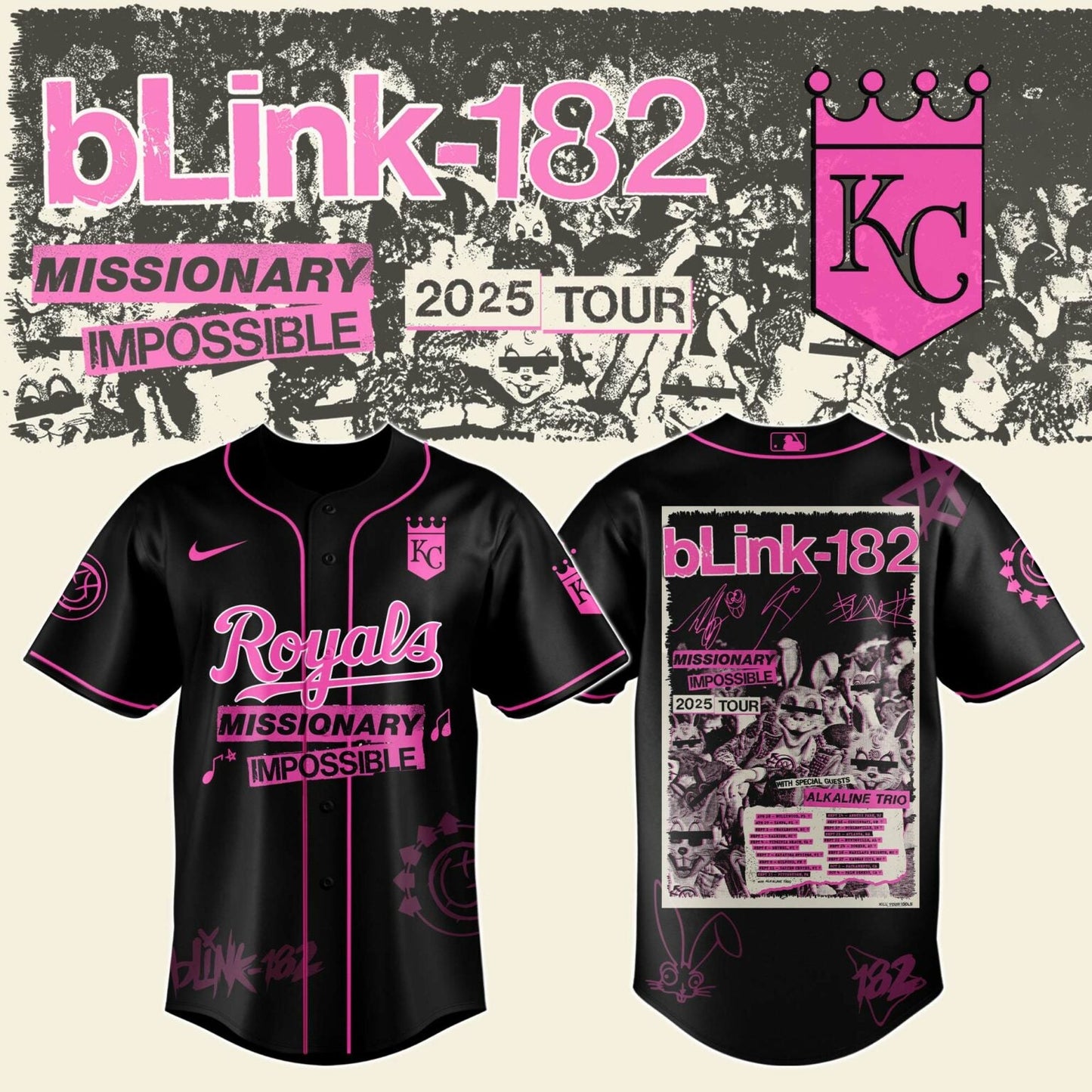 KC x Blink-182 Missionary Impossible Tour 2025 Jersey