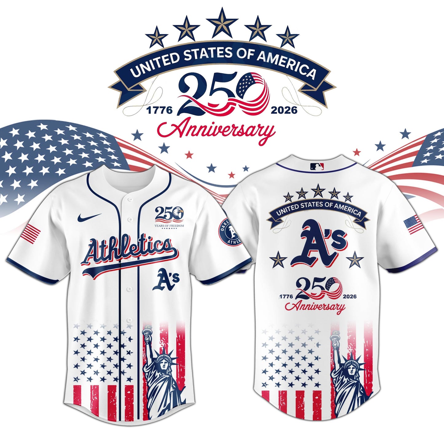 OAK Athletics special America’s 250th Anniversary Limited Edition Jersey