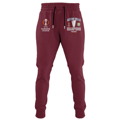 Aston Villa Europa League Winners 25/26 3D Apparel Hoodie