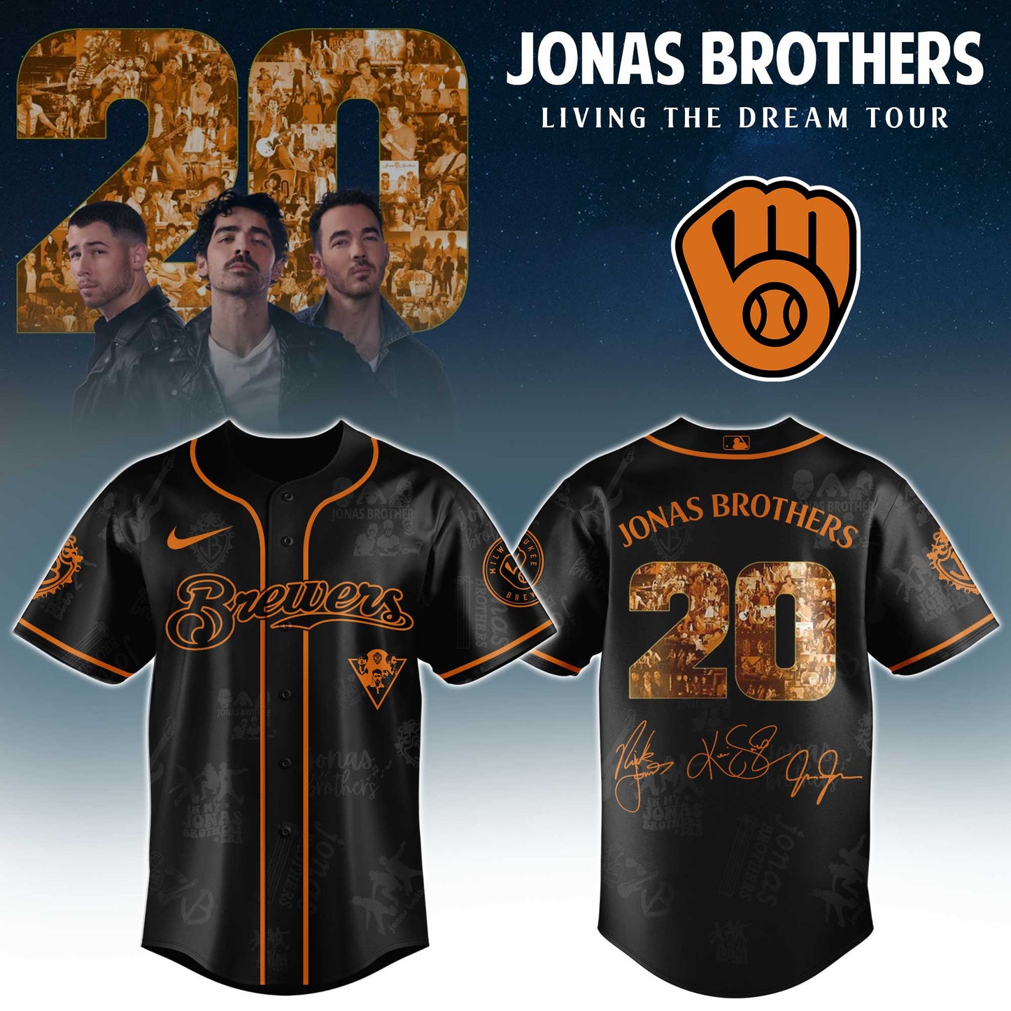 MLB x Jonas Brothers Tour 2025 Jersey Editions Limited