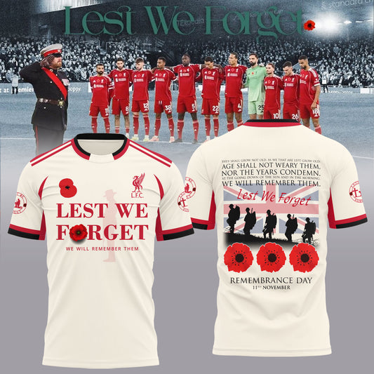 🌺 Liverpool FC 🌺 Lest We Forget 2025 Limited Edition Combo TShirt