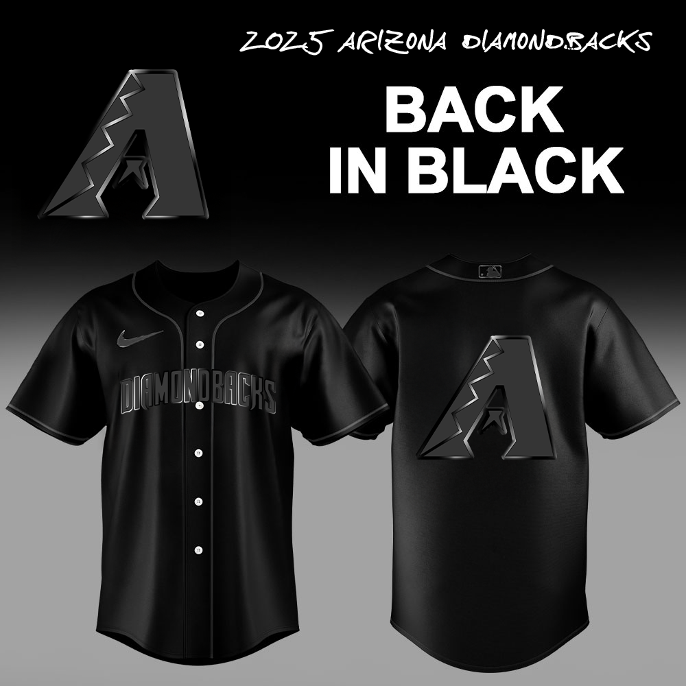 Limited Edition Arizona Diamondbacks Back In Black 2025 Jersey