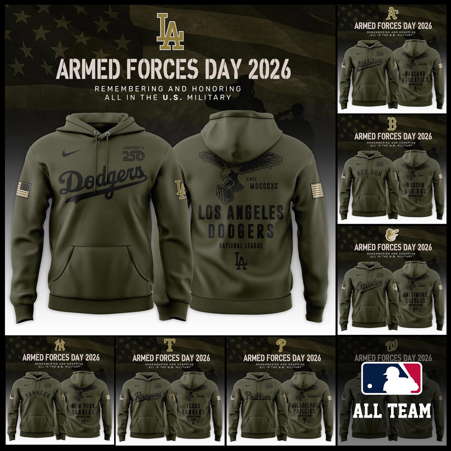 All Team MLB 2026 Armed Forces Day Limited Edition Hoodie