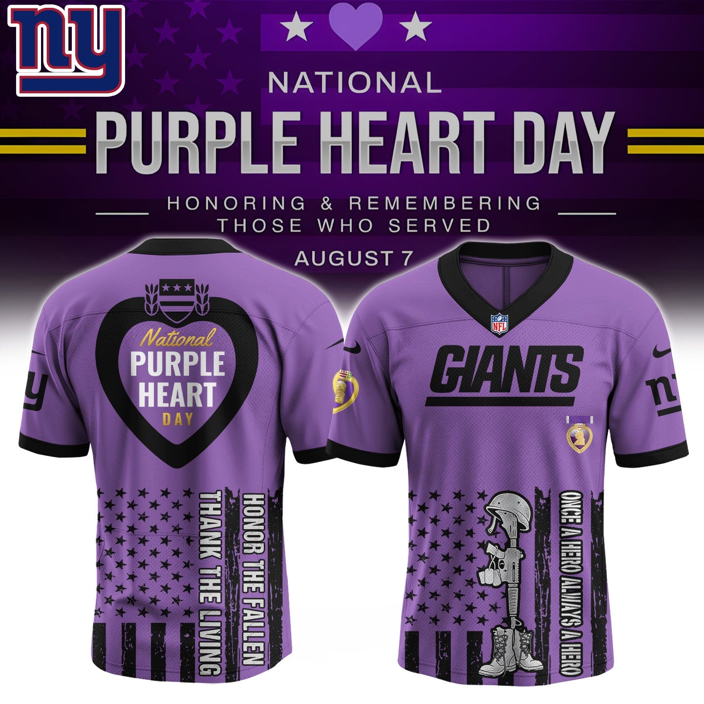 NYG x Purple Heart Day Jersey Limited Edition
