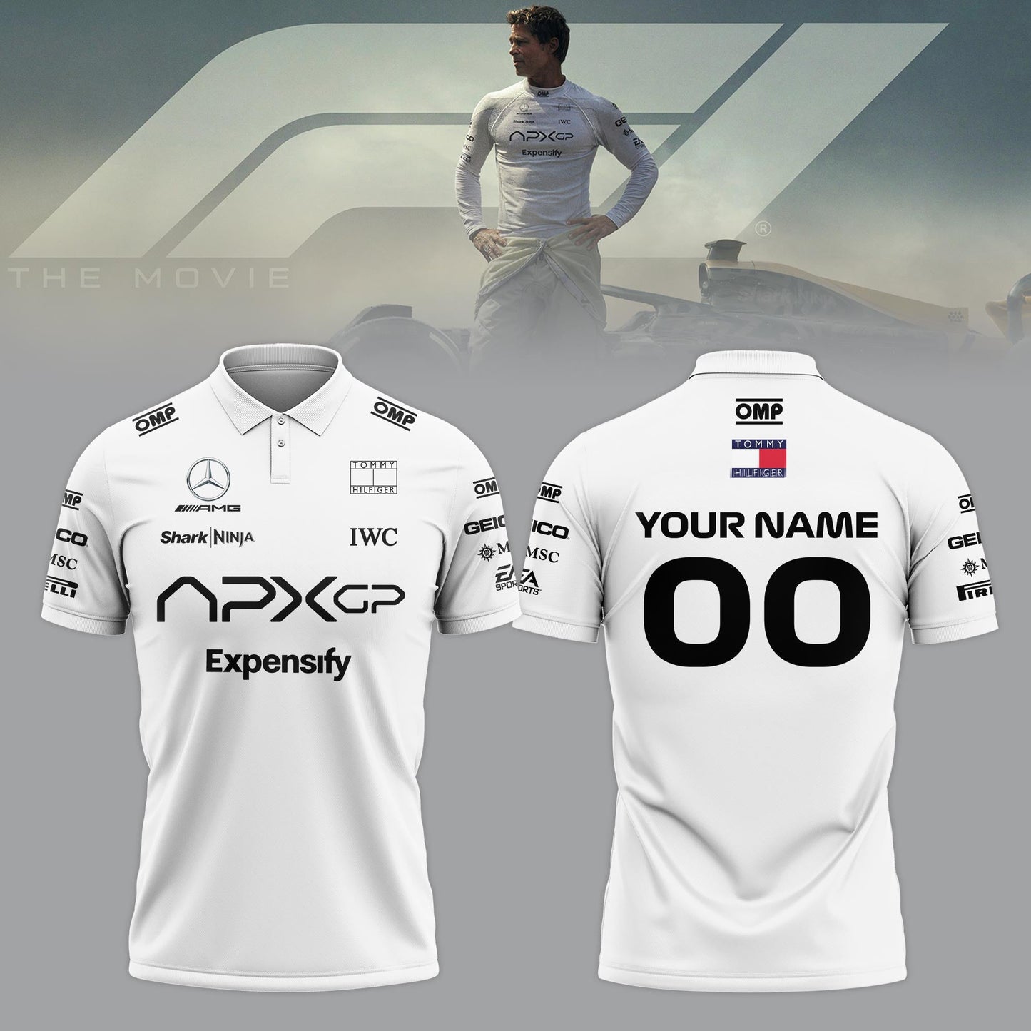 F1 The Movie 2025 APXGP â€œBrad Pittâ€ Custom Polo