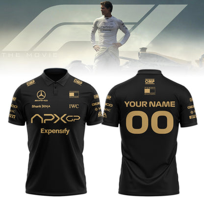 F1 The Movie 2025 APXGP â€œBrad Pittâ€ Custom Polo