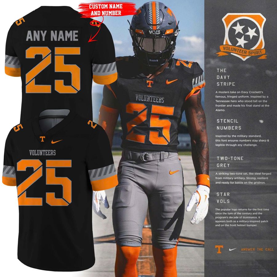 Special New Smoke Grey Volunteer Spirit Football Jersey