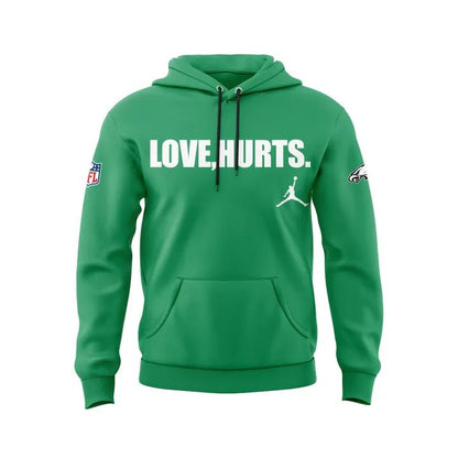 Limited Edition Jalen Hurts with the 'Love, Hurts' Hoodie Green