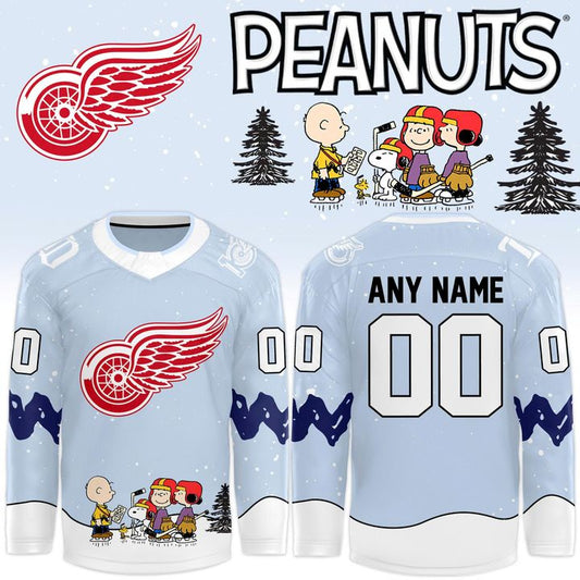 "Peanuts Day" for Snoopy Detroit Red Wings Hockey Jersey