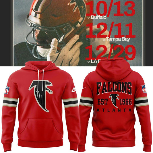Atlanta Falcons Red 2025 Throwback Hoodie
