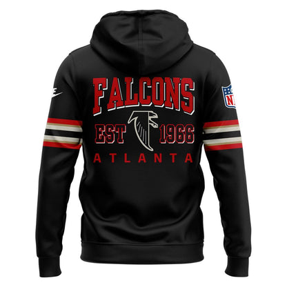 Atlanta Falcons Black 2025 Throwback Hoodie
