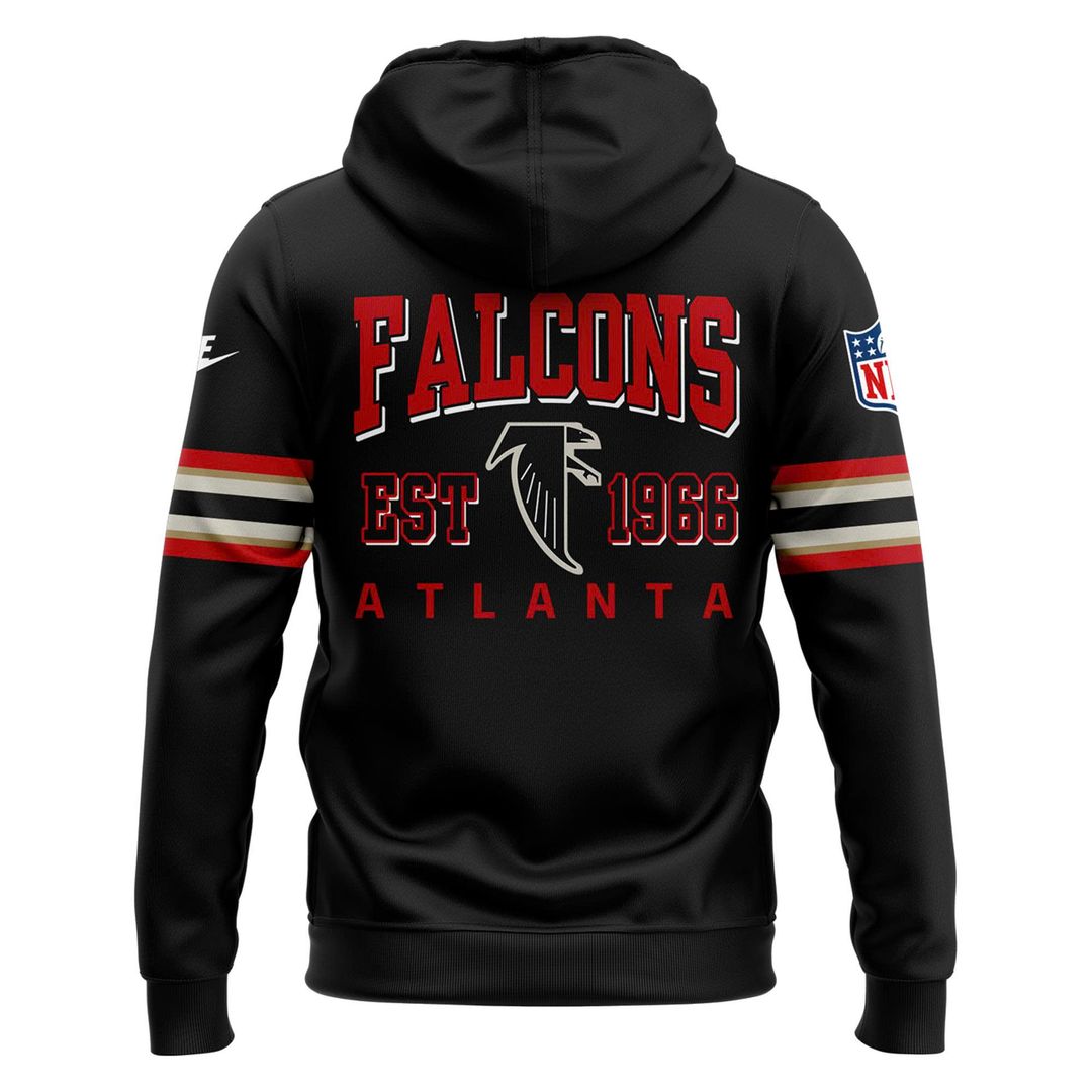 Atlanta Falcons Black 2025 Throwback Hoodie