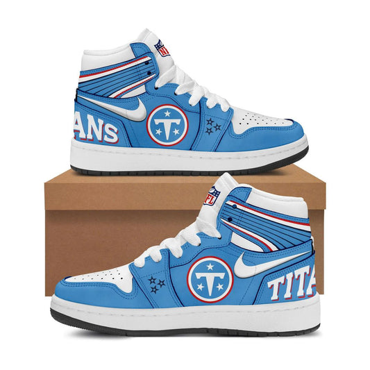 Tennessee Titans Tri-Star Shield AJ1 Sneakers
