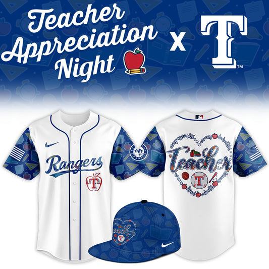 T.Rangers Teacher Appreciation Night Limited Baseball Jersey